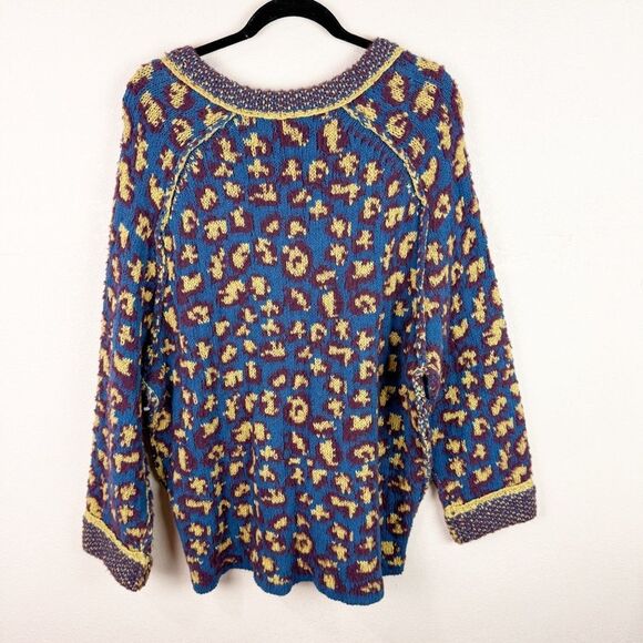 Free People Cheetah Sweater Oversized Pullover Small - Picture 5 of 5
